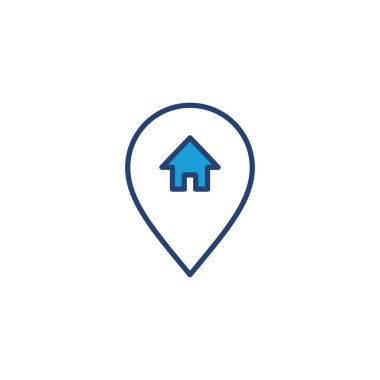 Adres simgesi vektörü. ev konumu simge vektörü