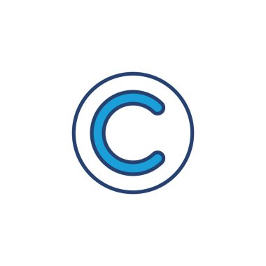 Telif hakkı simgesi vektörü. telif hakkı sembolleri