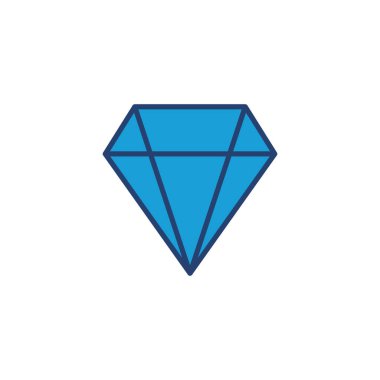 Elmas ikon vektörü. Elmas mücevher vektör simgesi.