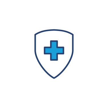 Sağlık sigortası ikonu vektörü. Sigorta sağlık belgesi simgesi