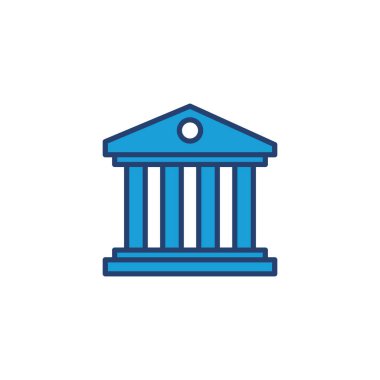 Banka simgesi vektörü. Banka vektör simgesi, müze, üniversite