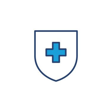 Sağlık sigortası ikonu vektörü. Sigorta sağlık belgesi simgesi