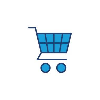 Alışveriş ikonu vektörü. Alışveriş arabası ikonu. Trolley simge vektörü