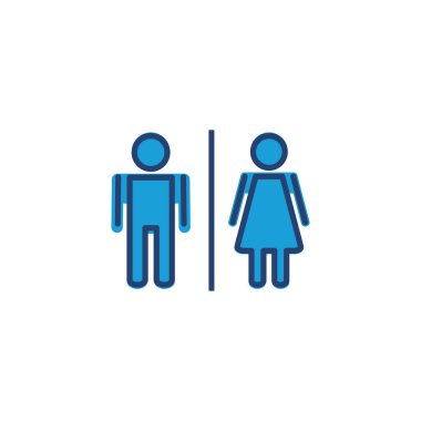 Tuvalet ikonu vektörü. Tuvalet ikon vektörü. Banyo tabelası. wc, tuvalet