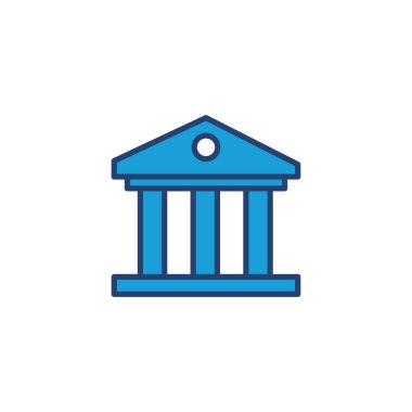 Banka simgesi vektörü. Banka vektör simgesi, müze, üniversite