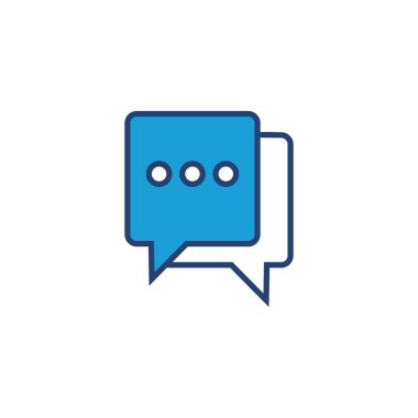 Sohbet ikonu vektörü. Konuşma balonu ikonu. Yorum simgesi vektörü. Mesaj var. Bizimle irtibata geç