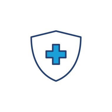 Sağlık sigortası ikonu vektörü. Sigorta sağlık belgesi simgesi