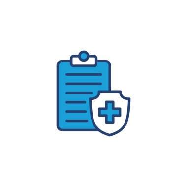 Tıbbi sigorta ikonu vektörü. sağlık sigortası simgesi