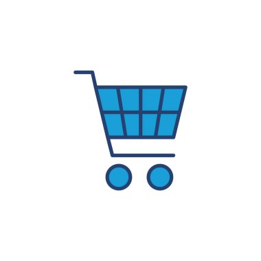 Alışveriş ikonu vektörü. Alışveriş arabası ikonu. Trolley simge vektörü