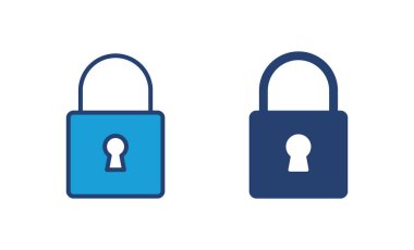 Simge vektörünü kilitle. Asma kilit ikon vektörü. Şifreleme simgesi. Güvenlik sembolü