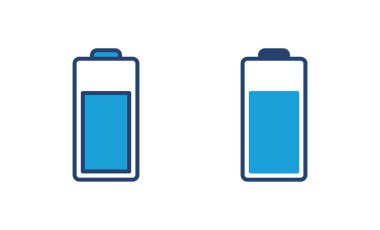 Batarya vektör simgesi. Şarj seviyesi. pil yükleme simgesi