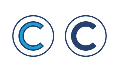 Telif hakkı simgesi vektörü. telif hakkı sembolleri