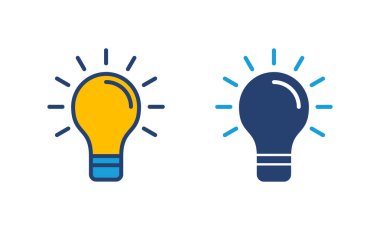 Lamba simgesi vektörü. Ampul simgesi vektörü. fikir sembolü.