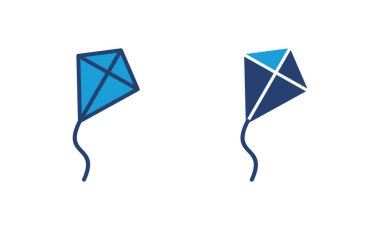 Kite simgesi vektörü. Uçurtma vektör simgesi.