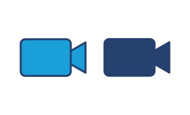 Video simgesi vektörü. Video kamera ikon vektörü. Film tabelası. Sinema