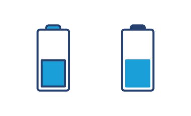 Batarya vektör simgesi. Şarj seviyesi. pil yükleme simgesi