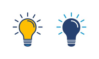 Lamba simgesi vektörü. Ampul simgesi vektörü. fikir sembolü.