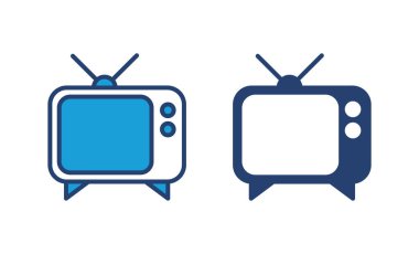 Televizyon ikonu vektörü. televizyon simgesi vektörü