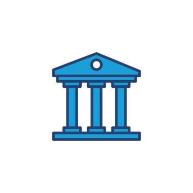 Banka simgesi vektörü. Banka vektör simgesi, müze, üniversite