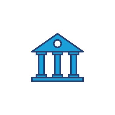 Banka simgesi vektörü. Banka vektör simgesi, müze, üniversite