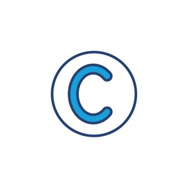 Telif hakkı simgesi vektörü. telif hakkı sembolleri