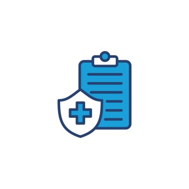 Tıbbi sigorta ikonu vektörü. sağlık sigortası simgesi