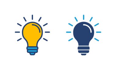 Lamba simgesi vektörü. Ampul simgesi vektörü. fikir sembolü.