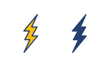 Şimşek simgesi vektörü. Elektrik ikon vektörü. Güç simgesi. enerji işareti
