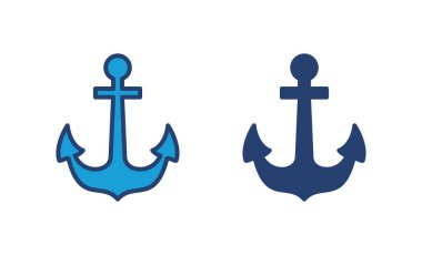 Çapa simgesi vektörü. Çapa sembolü logosu. Çapa deniz simgesi.