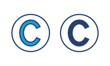Telif hakkı simgesi vektörü. telif hakkı sembolleri