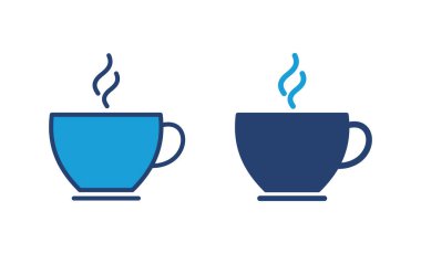 Kahve fincanı ikon vektörü. Bir kahve ikonu vektörünü kap.