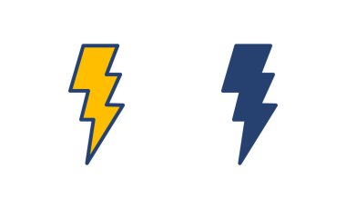 Şimşek simgesi vektörü. Elektrik ikon vektörü. Güç simgesi. enerji işareti