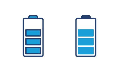 Batarya vektör simgesi. Şarj seviyesi. pil yükleme simgesi