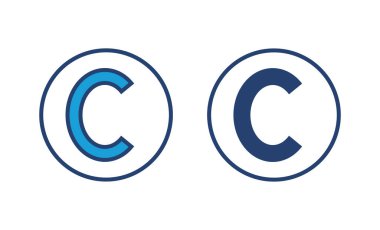 Telif hakkı simgesi vektörü. telif hakkı sembolleri