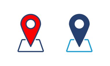 Pin simgesi vektörü. Konum simgesi vektörü. hedef simgesi. harita iğnesi