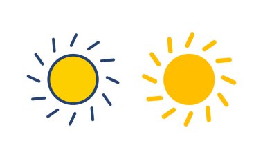 Güneş ikonu vektörü. Parlaklık Simgesi vektörü