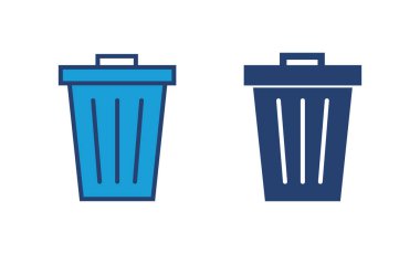Çöp simgesi vektörü. Çöp kutusu simgesi. Simge vektörünü sil. çöp