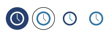 Saat simgesi vektörü. Zaman simgesi vektörü. simge simgesini izle