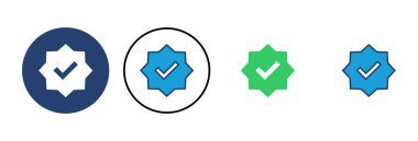 Doğrulanmış simge vektörü. Doğrulama işareti. onaylanmış simge