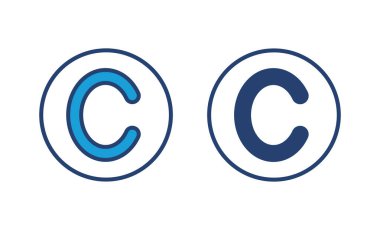 Telif hakkı simgesi vektörü. telif hakkı sembolleri