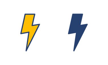Şimşek simgesi vektörü. Elektrik ikon vektörü. Güç simgesi. enerji işareti