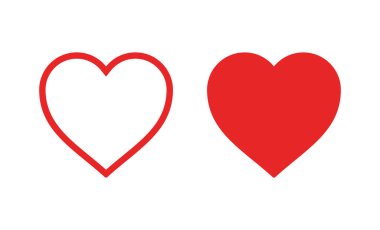 Aşk ikonu vektörü. Kalp ikonu vektörü. Simge vektörü gibi.