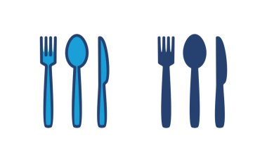 kaşık ve çatal ikon vektörü. kaşık, çatal ve bıçak ikonu vektörü. restoran simgesi