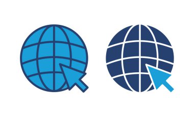 Web simgesi vektörü. Web simgesine git. Web tıklama simgesi