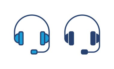 Kulaklık ikonu vektörü. Headvector simgesi simgeleri