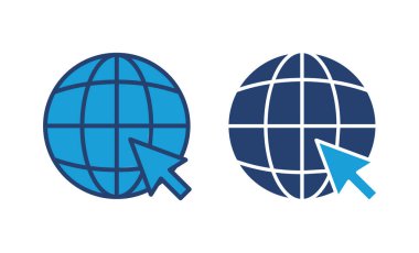 Web simgesi vektörü. Web simgesine git. Web tıklama simgesi