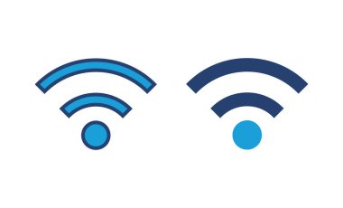 Wifi simge vektörü. Sinyal vektör simgesi. Kablosuz simge vektörü