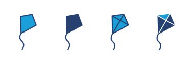 Kite simgesi vektörü. Uçurtma vektör simgesi.