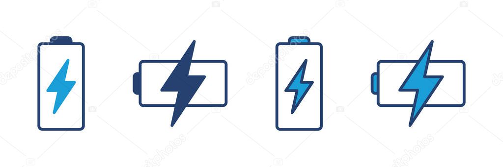Battery vector icon. battery charge level. battery Charging icon