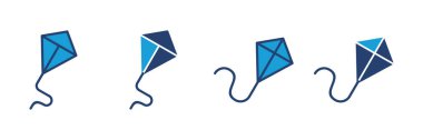 Kite simgesi vektörü. Uçurtma vektör simgesi.